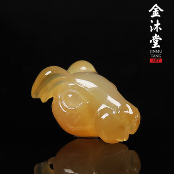 金沐堂 天然玉石北红玛瑙生肖玉兔挂件 玉器吊坠