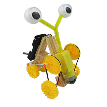 科技小制作diy自制拼装材料 马达玩具手工包伸缩蠕动机械虫机器人