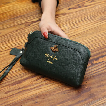 潮流女手机零钱包百搭手拿包皮新款手抓包韩版大容量女士小手包 墨