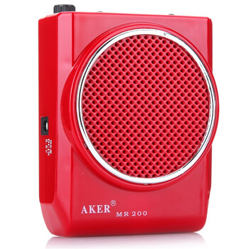 
                                        爱课(AKER)MR200音响LED显示屏FM收音录音便携腰挂喊话器小蜜蜂扩音器(红色)                
