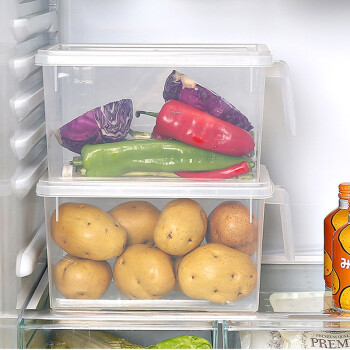 初居冰箱收纳盒塑料保鲜盒小号储物盒加长冷冻厨房食品抽屉式盒子 1个装