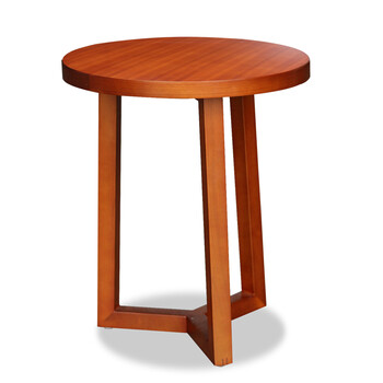 励致logic美式简约全实木边几圆几电话桌客厅沙发边桌边柜圆形小角几 