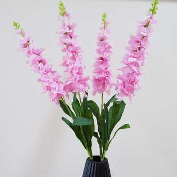 花客厅落地紫罗兰花绢花长支花玄关摆件 店铺清新装饰花两支装 粉色 2