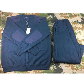 07绒衣绒裤冬季防寒保暖绒衣 圆领橄榄绿针织绒衣裤 07空君款 165/-84