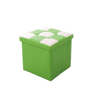 沃之沃多功能可折叠正方形皮革收纳凳大号有盖储物整理箱可坐凳子