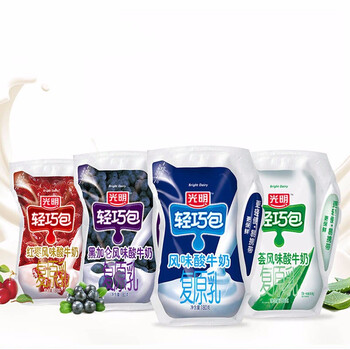 包邮 光明 牛奶轻巧包 芦荟黑加仑红枣畅优原味酸奶 180ml*10袋 芦荟