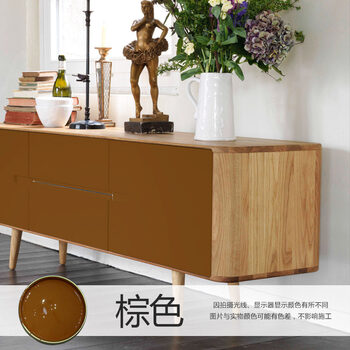 油漆水性木器漆涂料清漆白漆彩色金属水性漆木漆家具翻新漆 棕色 5l