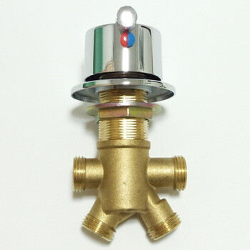 按摩浴缸四五件套冷热水龙头配件缸边龙头混水开关阀门 一字柄分水器