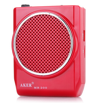
                                        爱课(AKER)MR200音响LED显示屏FM收音录音便携腰挂喊话器小蜜蜂扩音器(红色)                
