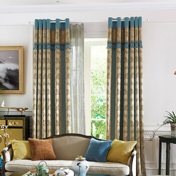 【帘到家】豪士 中式提花定制窗帘 客厅卧室阳台落地窗遮光窗帘布 布