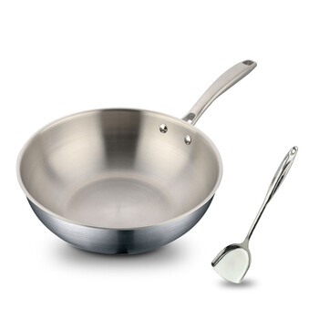 
                                        龙兴宝富（LXBF） LXBF龙兴宝富304不锈钢炒锅三层加厚电磁炉通用30cm 313裸锅款 30CM                
