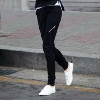 粉艾妮2015卫衣女外套装薄款秋冬季韩版女装长袖休闲运动服套装 黑色 M