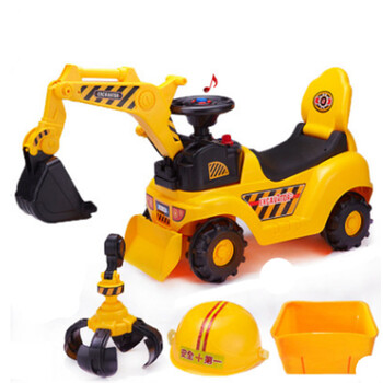邦娃良品 儿童挖掘机可坐 2-3-5岁音乐挖土机工