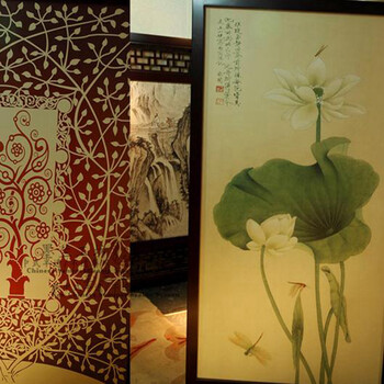 
                                        定制胡桃木雕花屏风中式改善风水客厅餐厅隔断 九鲤戏荷 半透屏风                
