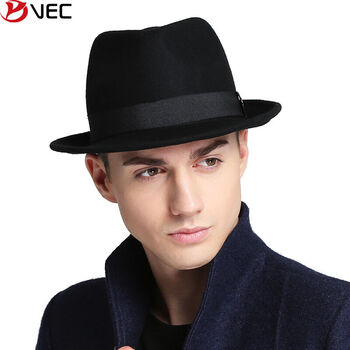 kar男士帽子爵士帽男羊毛礼帽男士英伦帽秋冬休闲毛呢帽男绅士时装帽