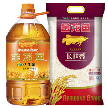 金龙鱼 风味油米组合套装(金龙鱼 特香花生油5l  长粒香东北大米5kg)