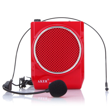 
                                        爱课(AKER)MR200音响LED显示屏FM收音录音便携腰挂喊话器小蜜蜂扩音器(红色)                
