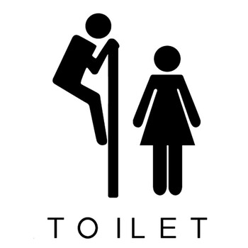 墙贴toilet马桶贴浴室贴 卫生间装饰贴画 11*16cm