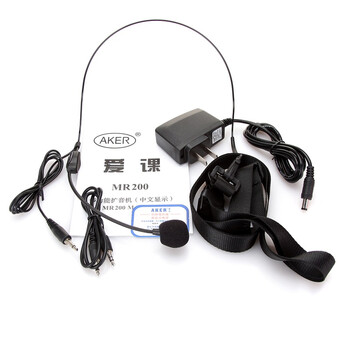 
                                        爱课(AKER)MR200音响LED显示屏FM收音录音便携腰挂喊话器小蜜蜂扩音器(红色)                