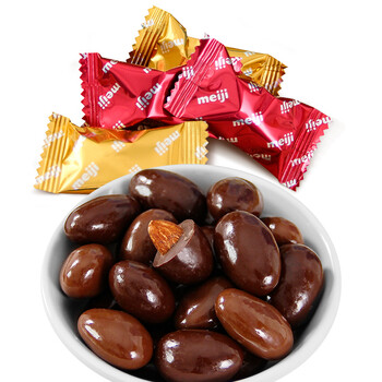 明治meiji巴旦木夹心巧克力混合装500g 坚果仁巧克力