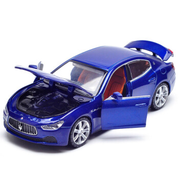 彩珀1:32玛莎拉蒂Ghibli汽车模型 儿童声光回力可开门小汽车 男孩合金属玩具车模 玛莎拉蒂  蓝色