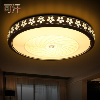 可汗LED吸顶灯圆形客厅卧室书房餐厅水晶个性灯具 暖白光 420*120毫米