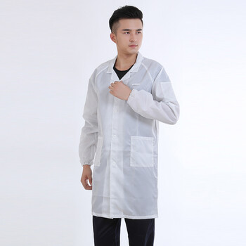 泓尔暖防静电大褂 防静电食品服蓝大褂安全防静电面 实验室大褂 无尘