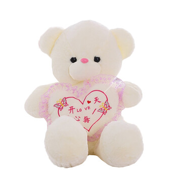 布娃娃抱心熊大号毛绒玩具泰迪熊抱抱熊生日礼物送女生 开心每一天 1