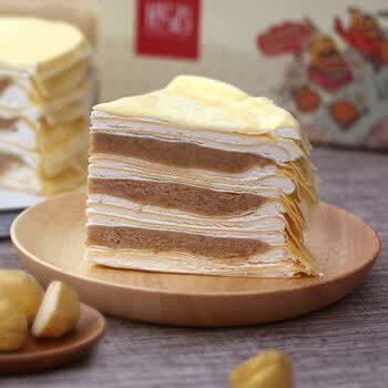 甜苦瓜 栗子千层班戟栗蓉蛋糕600g 粟子千层蛋糕 600g