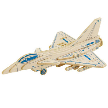 立体拼图 木制手工小飞机模型仿真玩具 拼装战斗机新年礼物 j-10猛龙