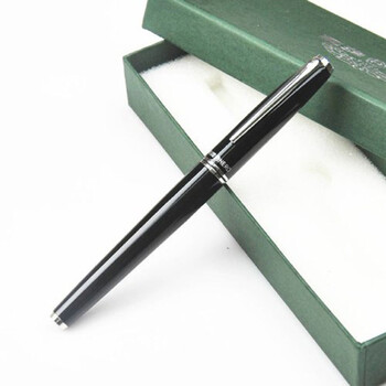 铱金钢笔/墨水笔 商务书写 礼品笔 373 纯黑丽雅银夹 笔 232蓝黑色