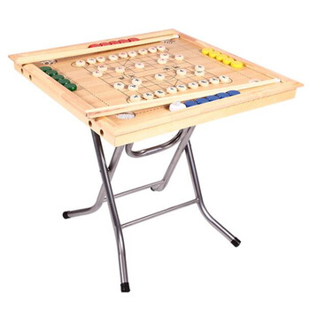 木质克朗棋桌象棋桌烘干实木折叠克朗桌两用棋牌桌 原木色