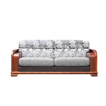 双叶家具 现代中式水曲柳实木沙发 胡桃色 三人【图片 价格 品牌 报价