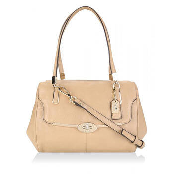 寇驰coach女包单肩包 斜挎包米色牛皮25169cream