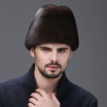 真皮帽子男皮整张水貂皮草男款护耳雷锋帽中老年总统京式帽2018新款冬