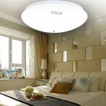 昂莱/ONLLA 过道吸顶灯具卧室阳台玄关吸顶灯 现代简约圆形负离子净化吸顶灯 30CM 18W白光