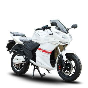 电动公路赛电瓶车趴赛街车大排踏板助力代步公路赛车 白色 前14后10寸