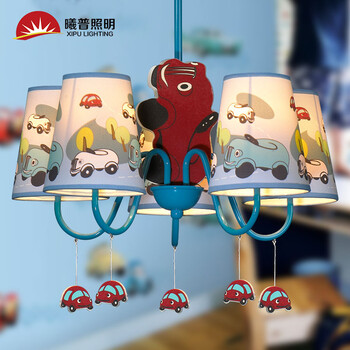 曦普照明  简约现代 卡通 布艺 儿童灯 卧室吊灯 吸顶灯 卡通车