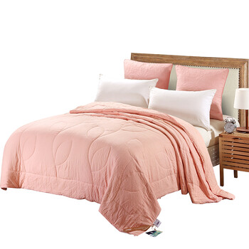 安睡宝(somerelle) 被子 水洗舒柔桑蚕丝双人春秋被 粉色 200cm*230cm