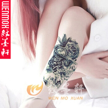 纹墨轩骷髅莲花玫瑰铁锚孔雀翎纹身贴欧美风格花臂刺青纹身贴纸 图片价格品牌报价 京东 纹墨轩骷髅莲花玫瑰铁锚孔雀翎纹身贴欧美风格花臂刺青纹身贴纸 图片价格品牌报价 京东
