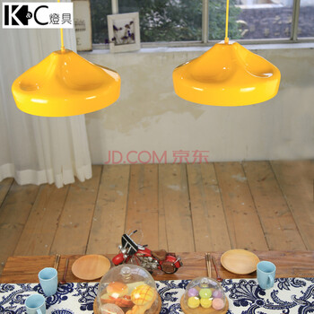 【kc灯具】北欧风创意吊灯铝材彩色灯罩吊灯餐厅咖啡馆装饰灯 KC-P3410S-灰-黄光