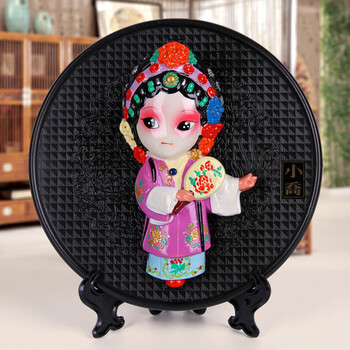 北京礼物京剧脸谱摆件挂件q版戏曲人物办公桌摆件单位出国礼品 小乔