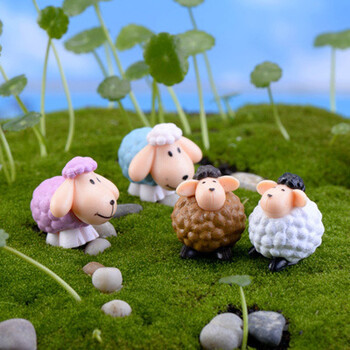 苔藓微景观装饰小摆件小羊羊小绵羊迷你可爱公仔 长耳朵羊(颜色随机)