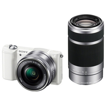 索尼（SONY）ILCE-5000Y APS-C双镜头超长焦段微单套机 白色（2010万有效像素 16-50/55-210 a5000/α5000）