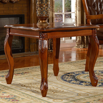 美式实木角几欧式方几客厅转角边桌茶几简约边几70/80公分小方桌 2把