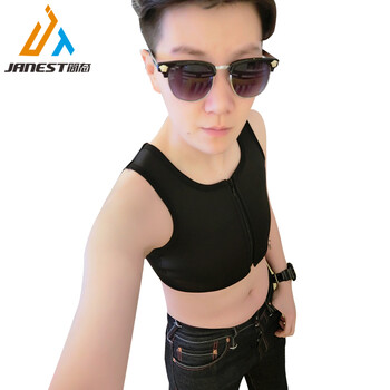 简态束胸les短款帅t束胸拉链绷带束胸帅tt束胸衣加强背心角色束胸黑色l 图片价格品牌报价 京东