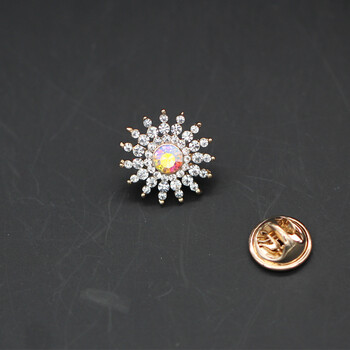 圆形女衬衫领扣别针 ab钻小太阳刺马针