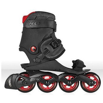 宝狮莱轮滑鞋doop套便鞋成人可调节直排轮溜冰鞋 红色 43-49_ 8折现价