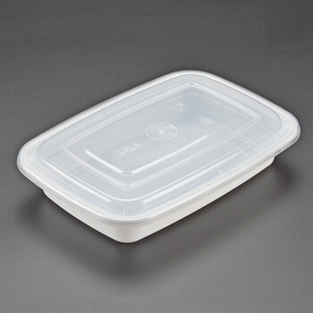 注塑加厚方形打包盒塑料饭盒 外卖便当盒 快餐盒带盖sn8238 ys白色