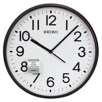 精工(Seiko)现代简约客厅办公室静音挂钟QXA677B 橄榄棕